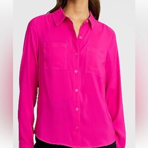 Express Fuchsia Button-Down Shirt medium